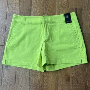 NWT NY & Co Lime Green Twill Tailored Shorts Size 4 Stretch Summer Shorts